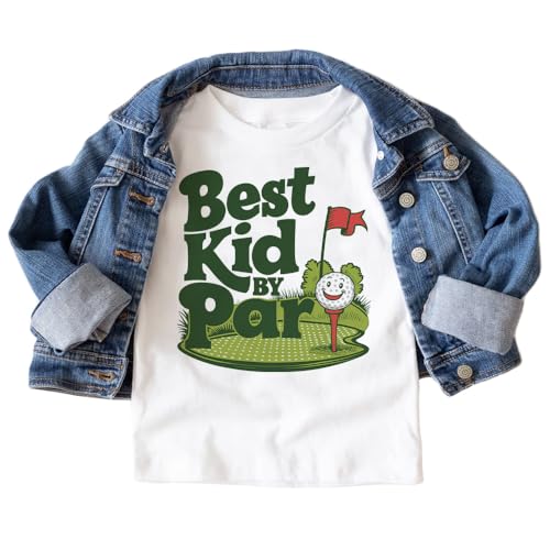 Funny Toddler Golfing Shirt - Best Kid By Par Golf Themed Birthday Outfit Boys & Girls Shirt - Natural Toddler & Youth Graphic Tee2