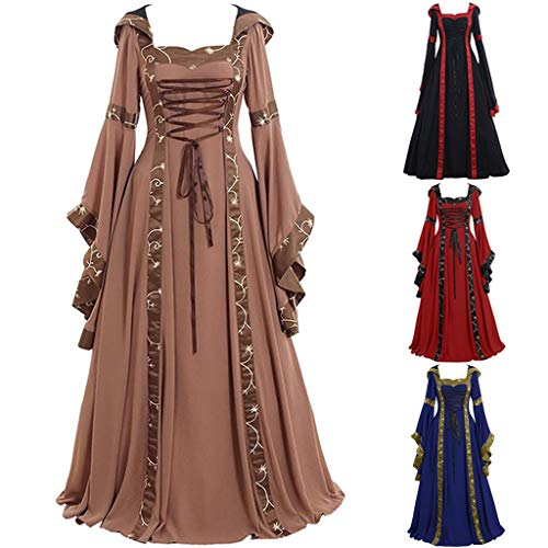 Women\'s Gothic Cosplay Dress Vintage Celtic Medieval Floor Length Renaissance Dress
