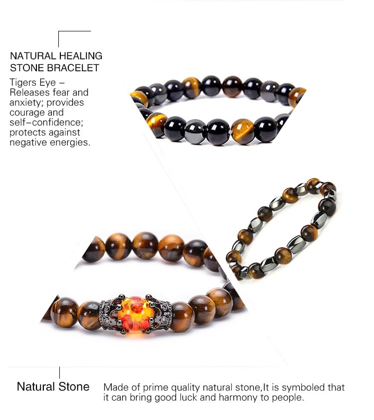 Histone Germanium Lymphatic Detox Bracelet For Women, Natural Stone Beads Layered Lymphatic Drainage Health Energy Healing Bracelets Adjustable Crown Beaded Gift Jewelry2