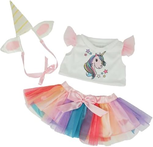 El traje de unicornio se adapta a la mayoría de 14 a 18 pulgadas y los animales hacen tus propios animales de peluche