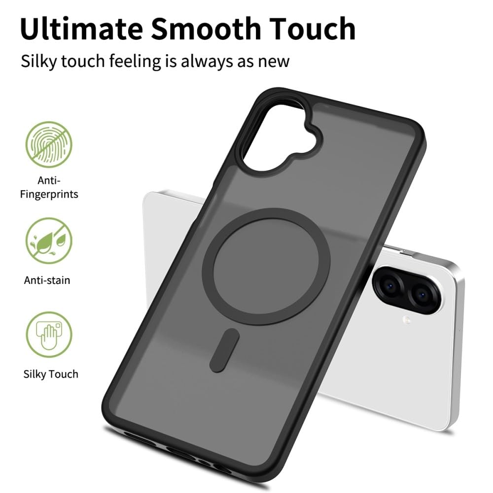 Funda compatible con Samsung Galaxy A06 4G/5G (color: morado) sólido duro transparente carcasa de silicona magnética