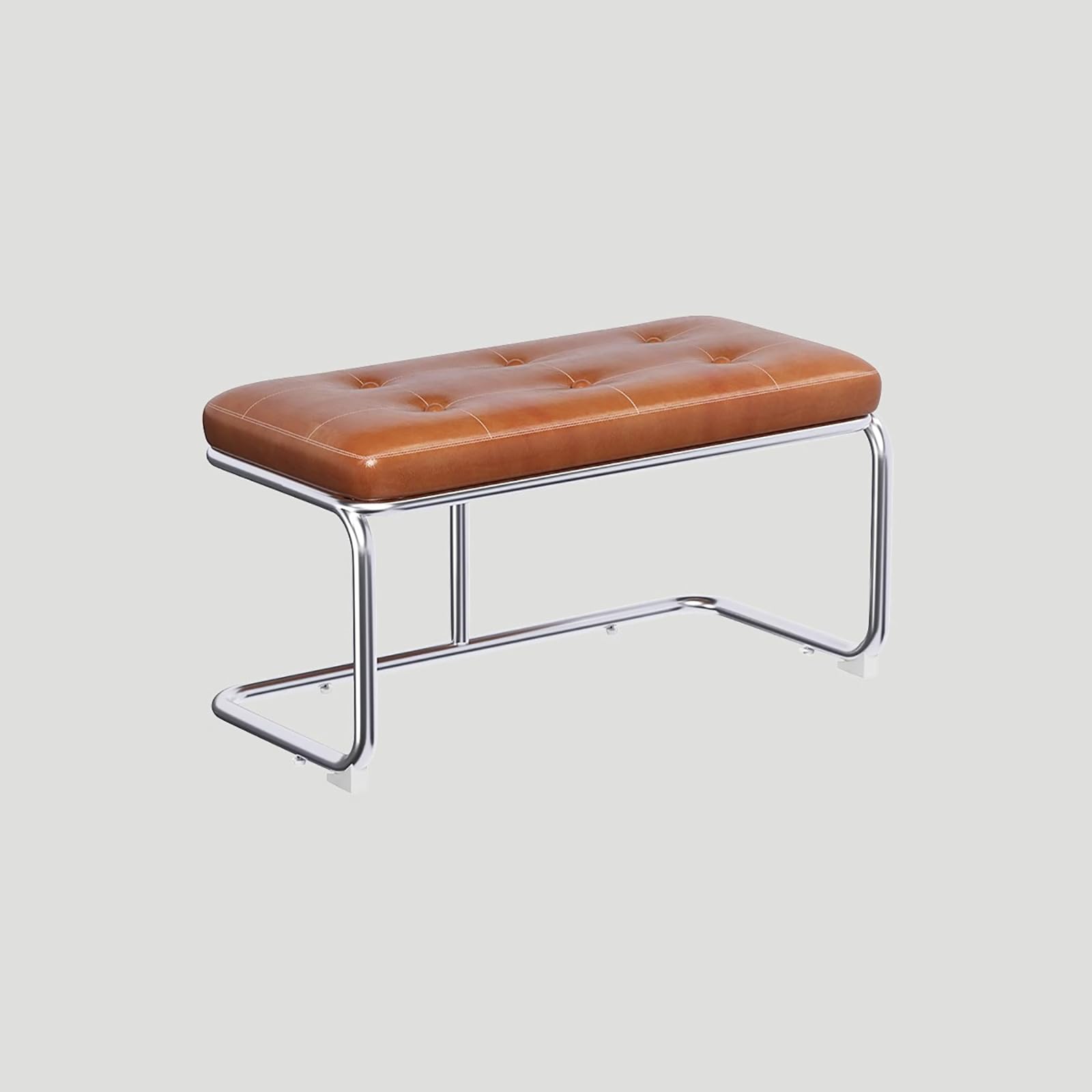 Banc de pied de lit multifonctionnel avec coussins cuir et patins de protection