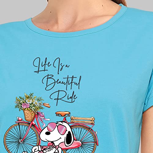 Image of Women's, Round Neck, Half-Sleeve, Printed, Cotton, Regular Fit, T-Shirt for Women
