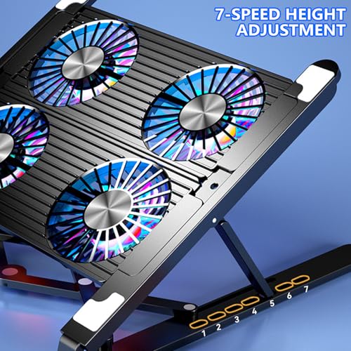 Base para laptop con ventilador LED y soporte plegable miniatura 5
