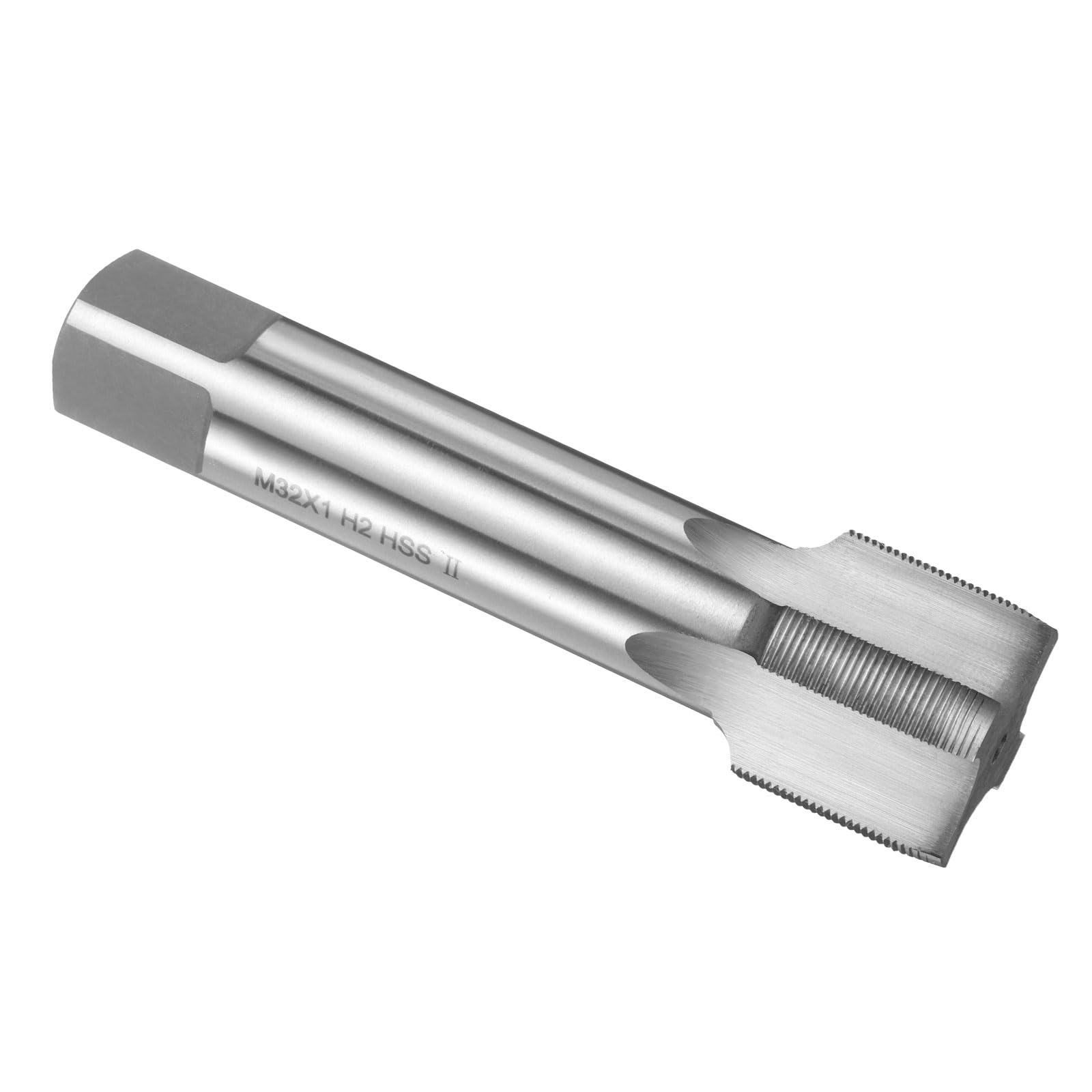 sourcing map Hand Plug Tap M32 x 1 H2 Metric Thread Plug Style Taps Straight Flute Screw Tapping Threading Tool High Speed Steel HSS6542