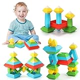 【Tolles Geschenk für alle Altersgruppen】 Als förderndes Lern- und Konstruktionsspielzeug sind Montessori-Stapelspielzeuge bei Jungen und Mädchen im Alter von 2,3,4 und 5 Jahren beliebt. Kinder werden mit diesen Bausteinen Spaß haben und beim Spielen lernen. Perfektes Geschenk für Geburtstage, Kindertag, Weihnachten, MINT, Ostern, Vorschule, Kindertagesstätten, Schulaktivitäten usw.