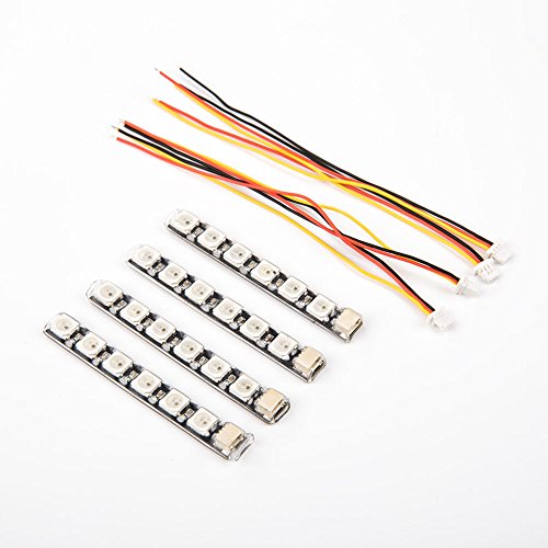 iFlight 4pcs Programmable RGB LED Lights 6 Lamps Board PCB for FPV Racing Drone Quadcopter (Single Line)