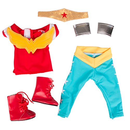 Wonder Woman Inspired Doll Outfit (5 Piece Set) - Super Hero Costume Premium Handmade Clothes & Accessories For American 18" Dolls - Gifts For Girls Kids Birthday #TOP6
