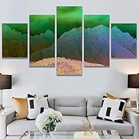SIGNWIN 5 Panel Canvas Wall Art Modern Art Coastal Colorful Multicolor Photography Romantics Sunset for Home Decorations Ready to Hang - 60