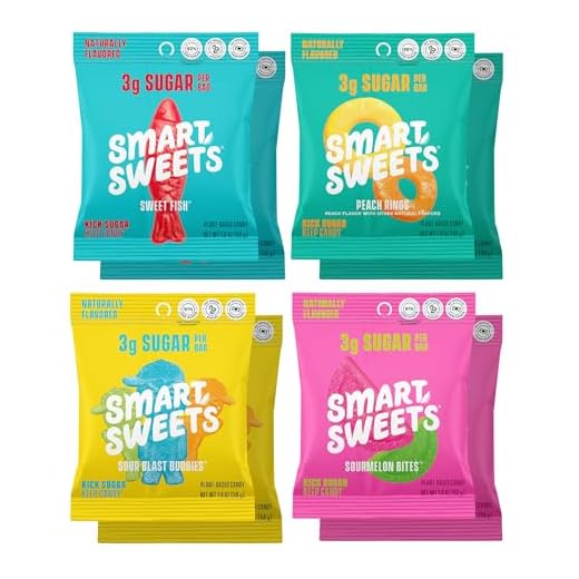 SmartSweets Variety Pack, Candy With Low Sugar & Calorie, Healthy Snacks For Kids & Adults - Sweet Fish, Sourmelon Bites, Peach Rings, Sour Blast Buddies, 1.8oz (Pack of 8)