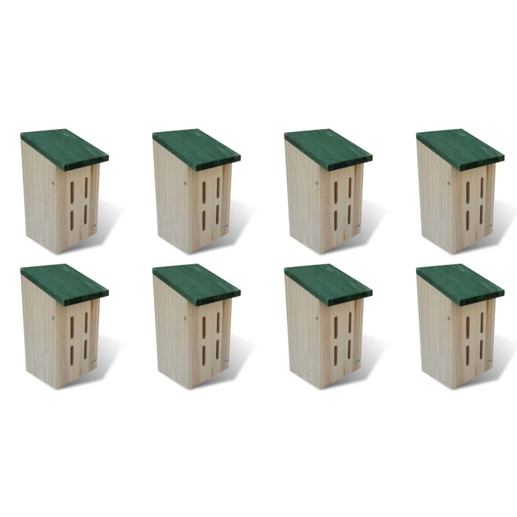 Schmetterlingshäuser Set 8 Stück aus Holz 14 x 15 x 22 cm wetterfest für Garten Balkon Terrasse Outdoor Nistkästen Insektenhotel Schutz und Überwinterungshilfe für Insekten und Artenschutz