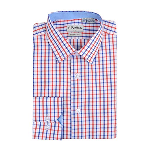 Italy Boys Kids Toddlers Checkered Plaid Dress Shirt