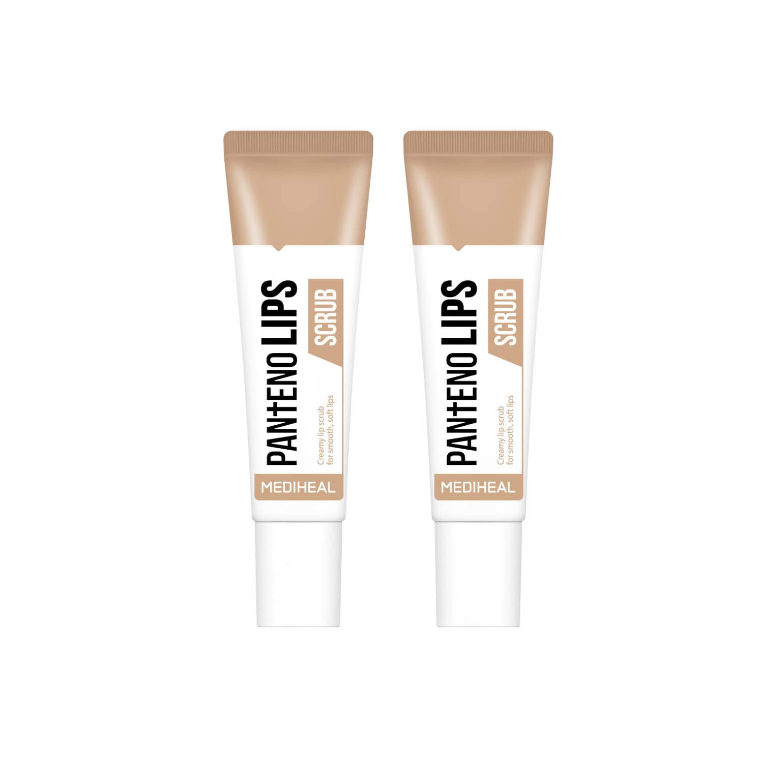 MedihealPantenolips Lip Scrub 2 Pack Removes Rough Dead Skin Cells Moist Dry Lips, Panthenol Micro Walnut Shell Powder