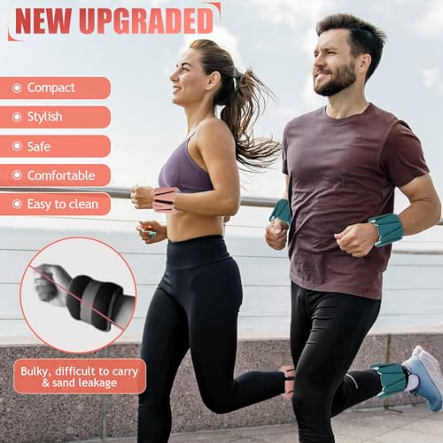 Image of BECOJADDE Ankle Weights Set of 2 (1 lb /2 lb /3 lb Each) Adjustable Wrist Weights for Women Men Wearable Arm Leg Weight for Pilates, Running, Walking, Workout, Yoga