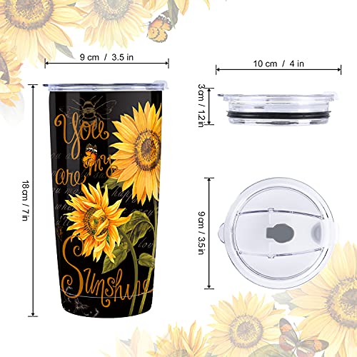 NymphFable 20oz Girasol Taza Termo Cafe para Llevar Taza Termica Acero Inoxidable Taza Personalizada - Imagen 3