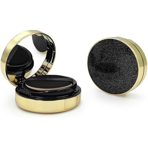 Duehut Empty Luxurious Portable Air Cushion Powder Puff Box BB Cream DIY Portable Powder Box with Air Cushion Sponge Powder Puff and Mirror Cover