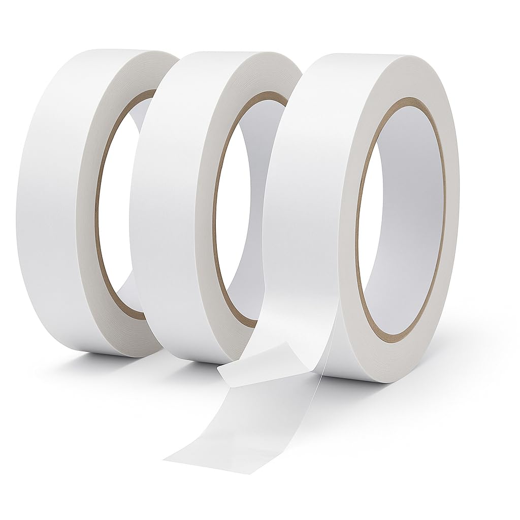 Sunrise Packaging 6 Rolls of Double Sided Tape 24mm x 50M | Extra Strong Clear Adhesive Tape for DIY, Craft, Office & Mounting Use | Double Adhesive Craft Tapes for Paper, Card, and More
