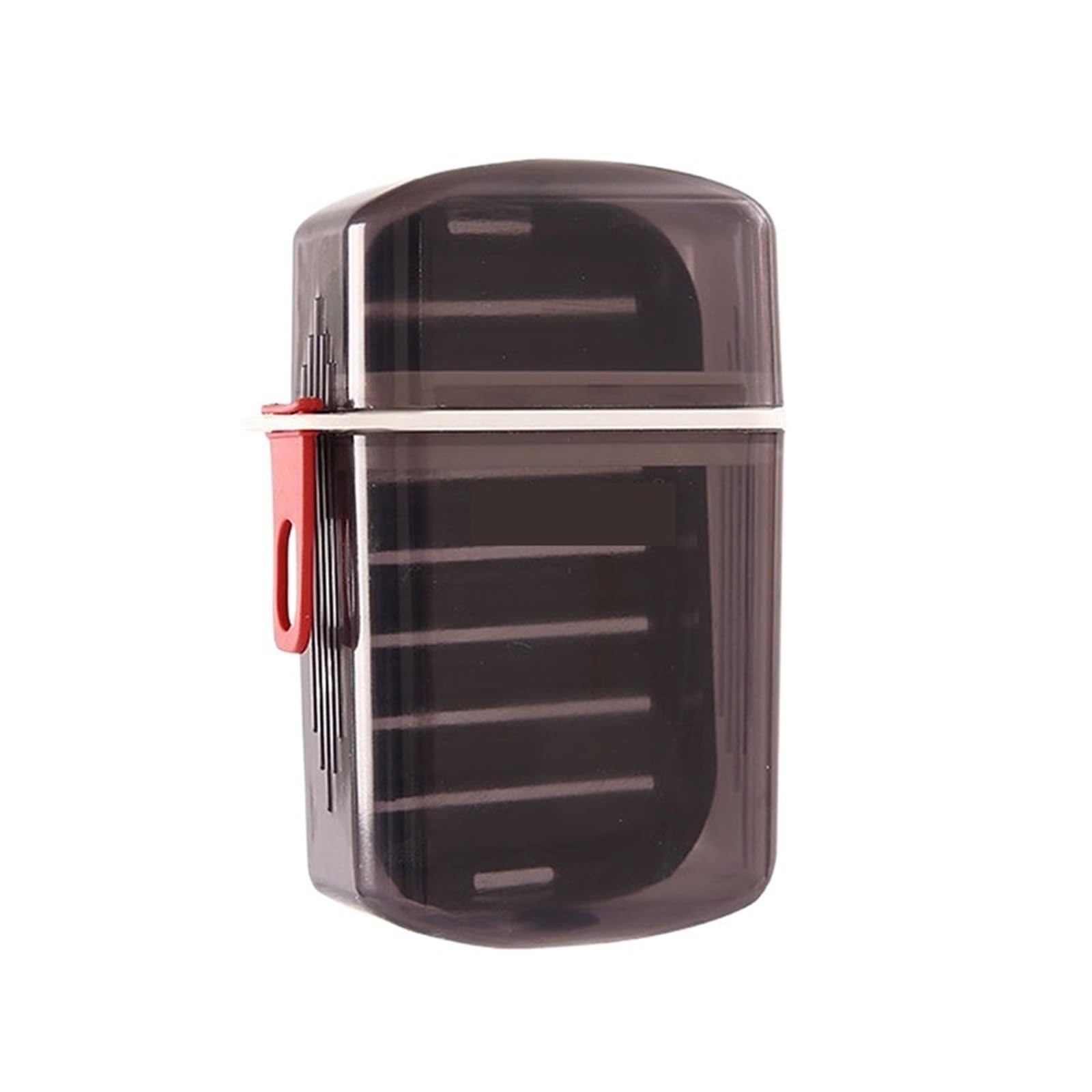 Drainable Soap Case Storage Dishes Bathroom Drain Tray Travel Portable Box With Lid For Outdoor Container(A Black)