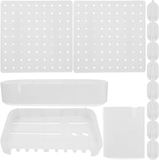 Cabilock 1 Set Heavy Duty Storage Shelves Tool Hooks Heavy Duty Hook Pegboard Wall Organizer Craft Room Pegboard Display Stand for Craft Shows Pegboards for Walls Adhesive Perforated Wall