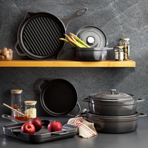 Guss Chef Döküm Basık Tencere 26 Cm 2 Parça-Gri