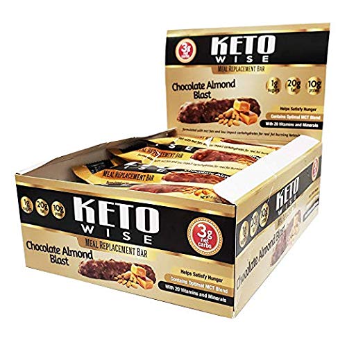 Keto Wise Meal Replacement Bar - Chocolate Almond Blast - Low carb, High Protein, Low Sugar, Low Fat
