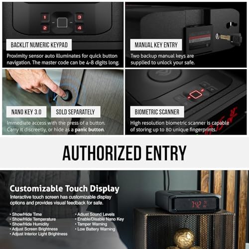 Image of VAULTEK Smart Station Biometric Smart Safe with Built-in Wireless Phone Charger + Auto Open Drawer + WiFi Safe Management (WiFi + Biometric) (Black)