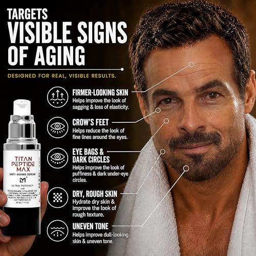 Image of Man Labs Titan Peptide MAX Anti-Aging Face Serum for Men - Skin Firming