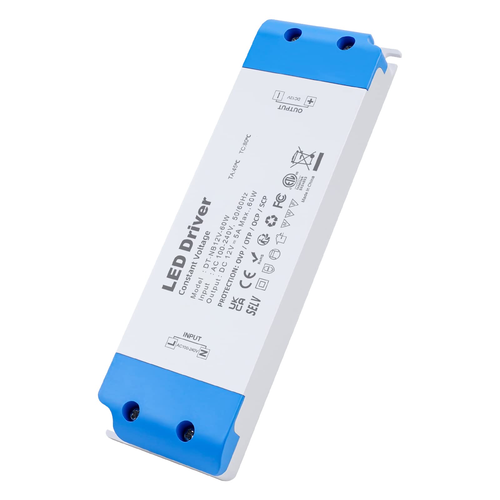 Karyoosi 12V 60W LED Driver Transformer - 5A, 100-265V AC To 12V DC, Compact Power Supply For LED Strips, Cabinet Lights - View #9