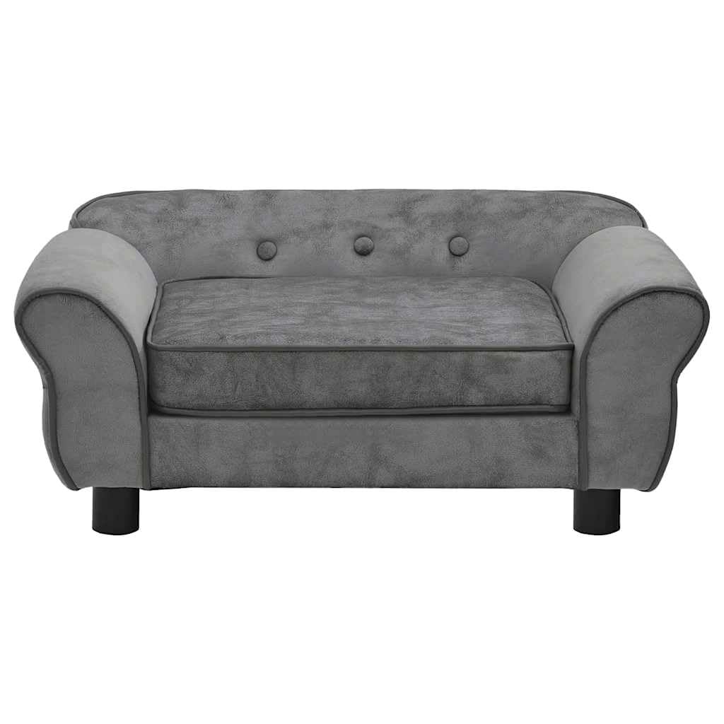 Canapé pour Chien Gris Foncé 72x45x30 cm Peluche Sofa Chats Animaux