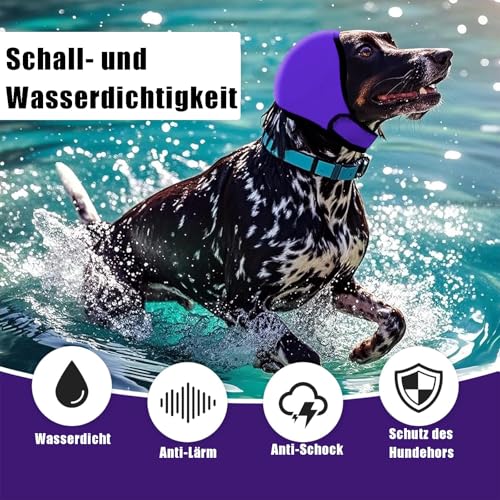 fufupaw Ohrenschutz Hund, Gehörschutz Hund, Lärmschutz, Umweltgeräusch reduzieren, Ohrbügel Hund, Reduzierung Flugzeug Feuerwerk, Reisen, Donner Auswirkungen auf Hunde (M, dunkelblau)