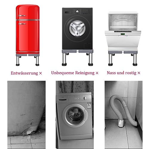 Waschmaschinen Sockel Verstellbar - Edelstahl Gestell Bis 600kg Traglast