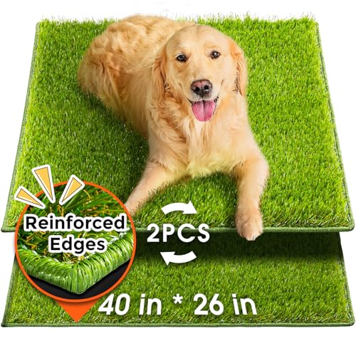 Hompet Artificial Grass for Dogs, 40x26, Professional Dog Grass Mat, Easy to Clean with Drainage Holes, Potty Training Pad and Replacement Fake Grass Turf, Outdoor Rug Patio Lawn Decoration