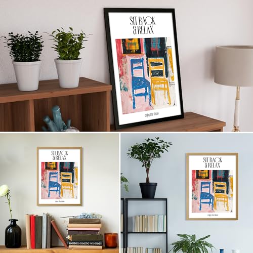 Affiche art mural de chaises abstraites décoration colorée maison
