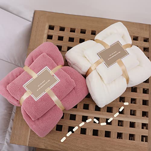 Image of wolpin Large Bath Towel 100% Cotton Bath Towels (70 x 140 cm) 500 GSM Hand Towel, Ultra Soft Super Absorbent Bath Towel for Men & Women, Kids (Coral Velvet, Pink)
