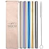 YOUR VIP SKIN®- 5 herbruikbare metalen rietjes, roestvrijstalen boba-rietjes, extra brede metalen eco-rietjes met…