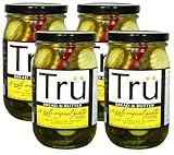 Tru Bread & Butter Pickles – Pure Natural Pickles with Perfect Balance of Seasonings - No Colors, Oil, Emulsifiers | Purely Natural & No Gluten | Classic Original Flavor Since 1900s | 16 Fl Oz (Pack of 4)