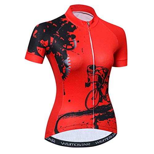 Maillot cyclisme réfléchissant femme XL manches courtes respirant haute visibilité