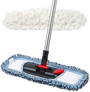 CLEANHOME Dust Mop for Floor Cleaning Microfiber Professional Dry & Wet Flat Mops for Tile Floors with a Extra Chenille Refill Mopping Pad for Hardwood,Tile,Marble Floor