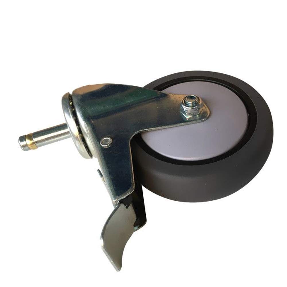 100 mm 4 pulgadas Ruedas giratorias muebles Tallo M11 Con carcasa M15 Silencio Ruedas goma con freno Tarea pesada Soporte de acero inoxidable 400kg Para coche comedor Carro cuna 4 pcs