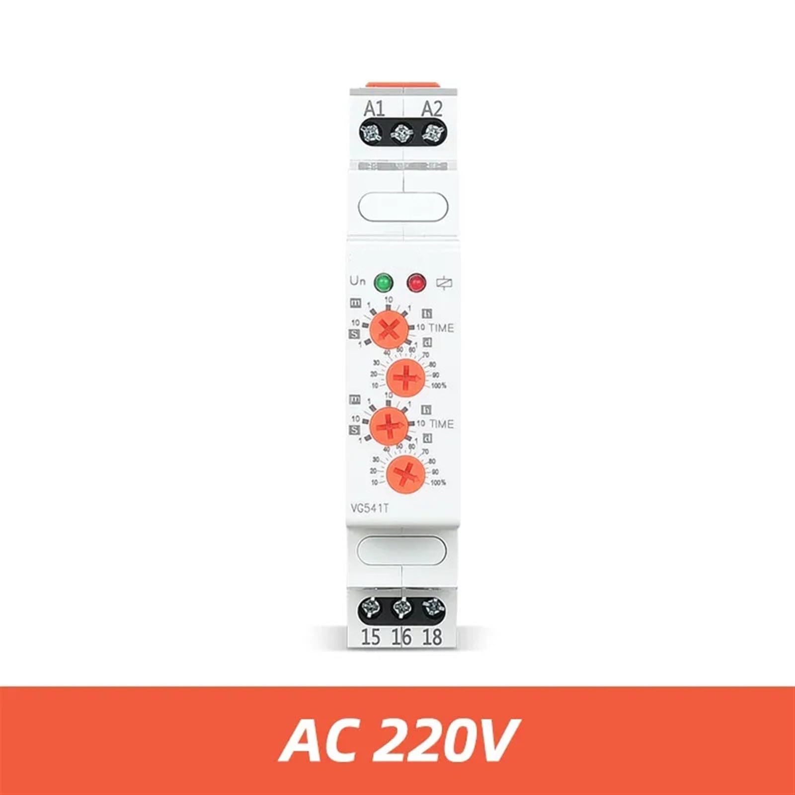 Zyklisches Zeitrelais, 220 V, 24 V, 12 V AC/DC, asymmetrisches Blinkrelais zwischen EIN und AUS, Recycling-Timer, Wiederholungszeit, einstellbar, 1 Stück (Size : AC 220V)