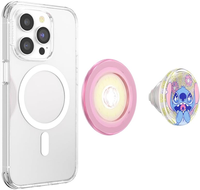 PopSockets Phone Grip for MagSafe, Magnetic Holder, Phone Stand, Disney Lilo & Stitch - Stitch Snacks