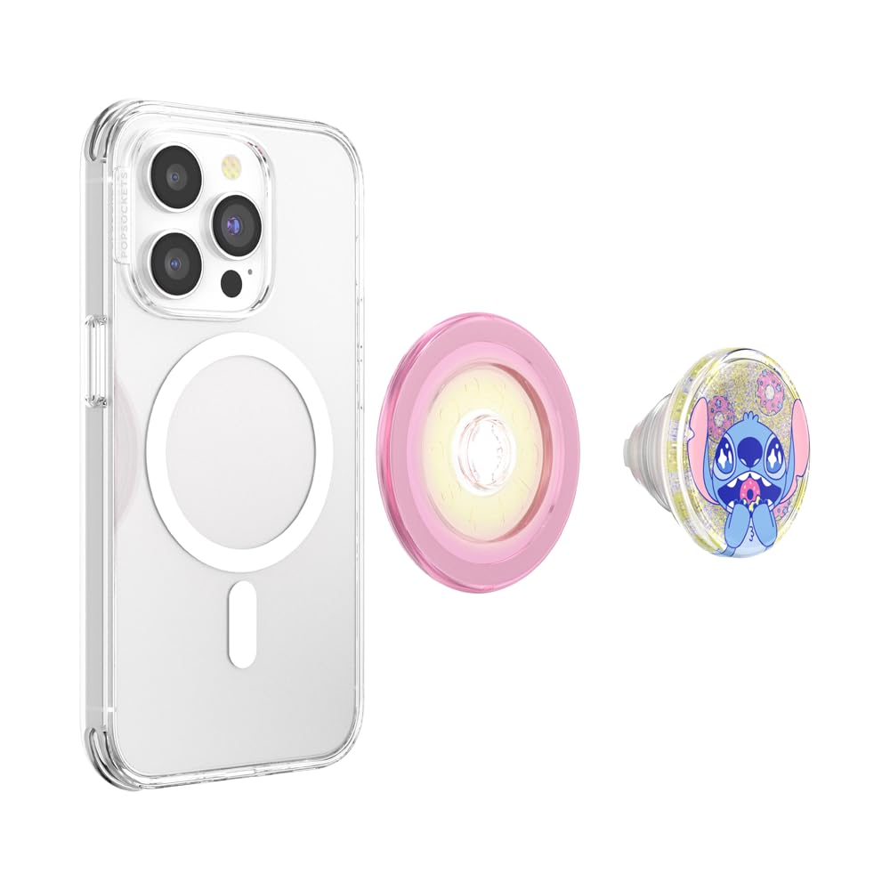 PopSockets runder Telefongriff kompatibel mit MagSafe, Adapterring im Lieferumfang enthalten, Telefonhalter, kabelloses Laden kompatibel - Tidepool Stitch Snacks
