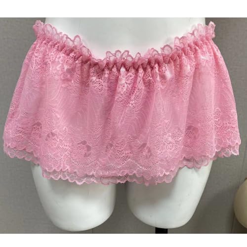 Men's Sissy Lingerie Panties Lace Ruffled Mini Skirt Thongs Gay Crossdressing Underwear4