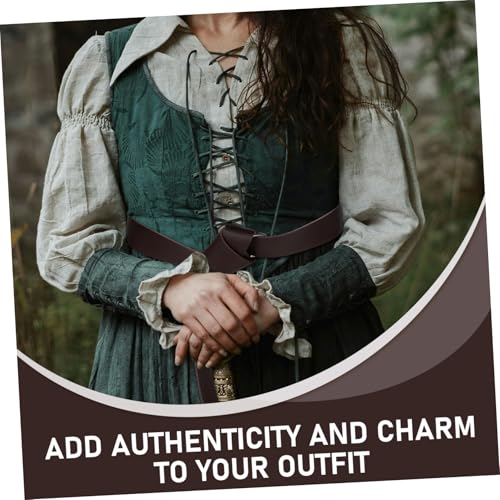 Medieval Viking PU Wide Belt Waist Belt for Renaissance Cosplay Durable Retro Accessory for Men and Women for Medieval Fairs and Reenactments3