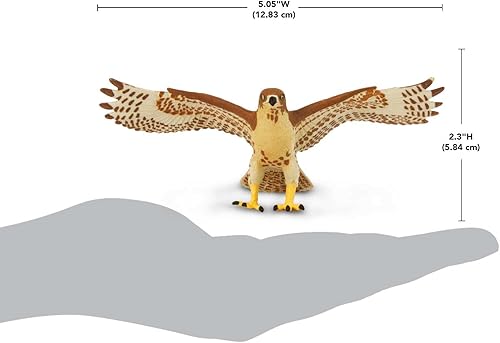Miniatura 3 de Safari Ltd. Figura de halcón de cola roja, figura detallada de plástico de 5.75 pulgadas con envergadura, divertido juguete educativo para niños,