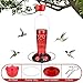 Zamelane Hummingbird Feeder-16 Ounces，6 Feeding Ports Glass Hummingbird feeders for Outdoors,Wide Mouth for Easy Filling/Cleaning，Hanging for Garden Backyard Decor, Includes Ant Moat (Red，1Pack)