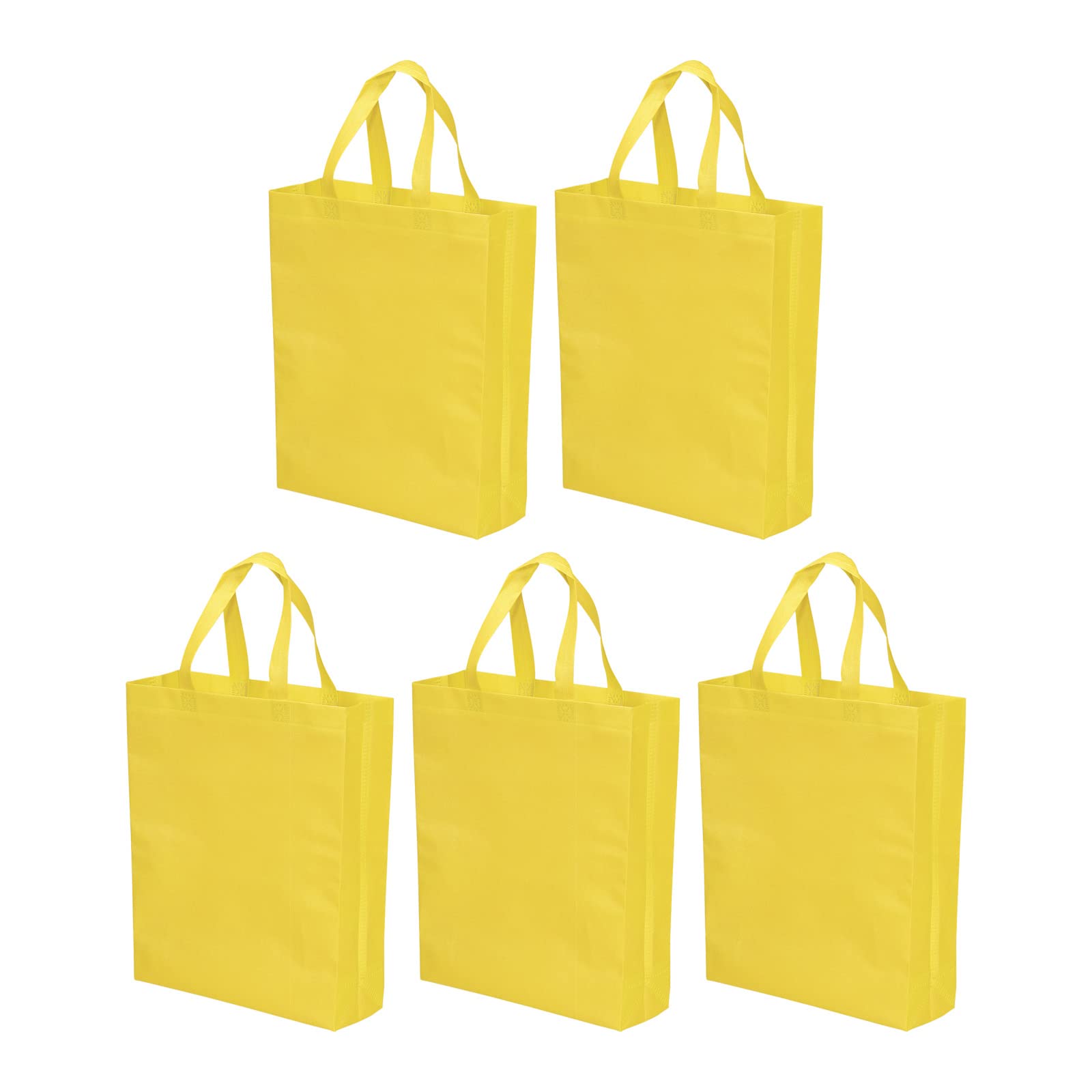 YOKIVE 10 Pack Reusable Gift Bag, DIY Blank Non-Woven Tote Bags, Great for Arts Crafts Grocery(Yellow, 38 x 30cm)