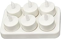 Vista 1 de CD-RC-6ST-A - Velas eléctricas LED recargables, sin llama, parpadeantes, juego de 6, color ámbar