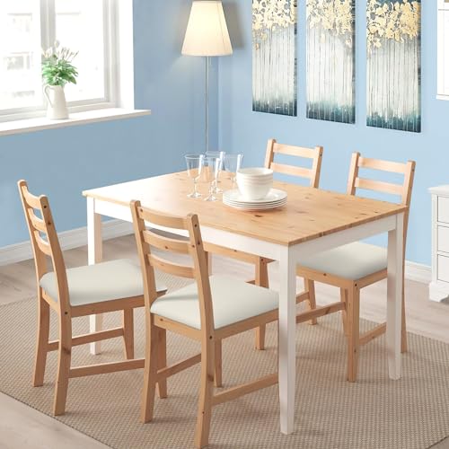 Image of SearchI Cool Fabric Seat Covers for Dining Chairs, 6 Pack Water Repellent Dining Room Chair Seat Covers, Kitchen Chair Seat Covers Protectors(Beige)