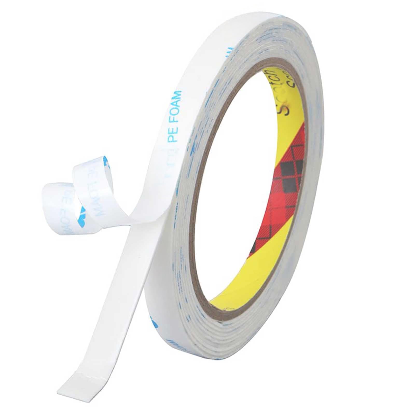 HUTIXI Double Sided Tape Heavy Duty, 0.5in×10ft Picture Hanging Strips for Posters, Removable Waterproof No Wall Damage Foam Tape, Adhesive Mounting Tape for Paint Wall